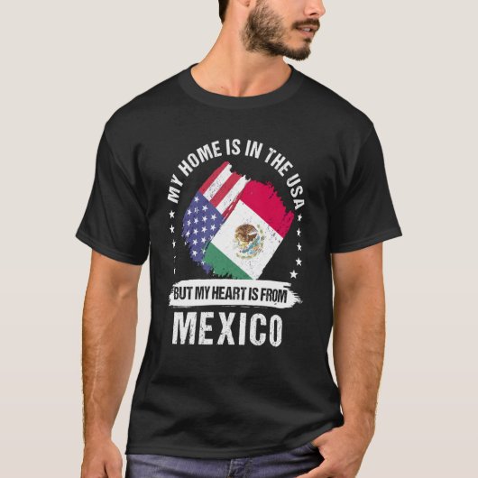 Mexican American Patriot Grown Proud My Heart is f Tシャツ (正面)