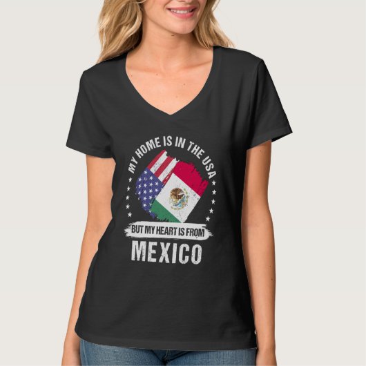 Mexican American Patriot Grown Proud My Heart is f Tシャツ (正面)
