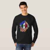 Mexican American USA Flag Mexico Mexican Pride Mex Tシャツ (正面フル)