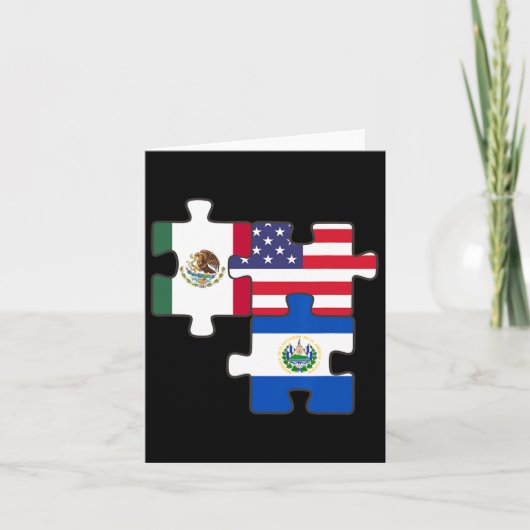 Mexican And Salvadoran Roots Plus The Usa Flag  カード (正面)