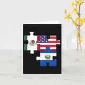 Mexican And Salvadoran Roots Plus The Usa Flag  カード (黄色い花)