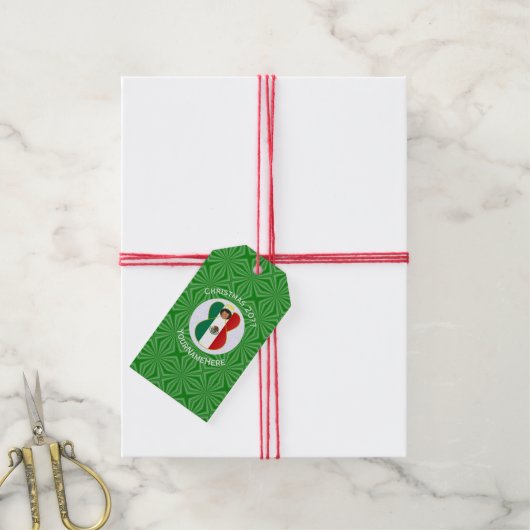 Mexican Angel Christmas Flag Personalized  ギフトタグ (より糸付き)