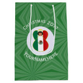 Mexican Angel Christmas Flag Personalized  ミディアムペーパーバッグ (裏面)