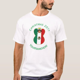 Mexican Angel Christmas Flag Personalized Men's  Tシャツ