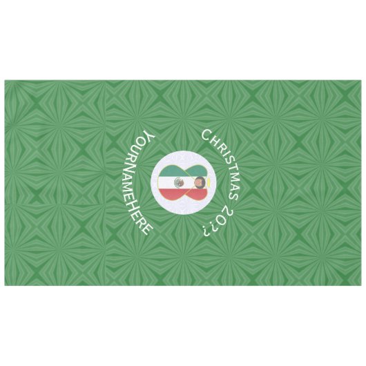 Mexican Angel Christmas Flag Personalized Text テーブルクロス (正面(横))