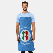 Mexican Angel Hanukkah Flag Personalized Large エプロン (着用した状態)