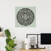 Mexican Aztec Sun Stone Mayan Calendar 1 ポスター (ホームオフィス)