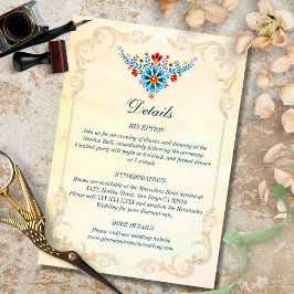 Mexican Baroque Hummingbird Floral Wedding エンクロージャーカード