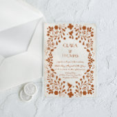 Mexican Beige Terracotta Wedding Invitation アクリル招待状