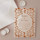 Mexican Beige Terracotta Wedding Invitation アクリル招待状