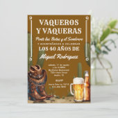Mexican Cactus Desert Cowboy Spanish Birthday 招待状 (スタンド正面)