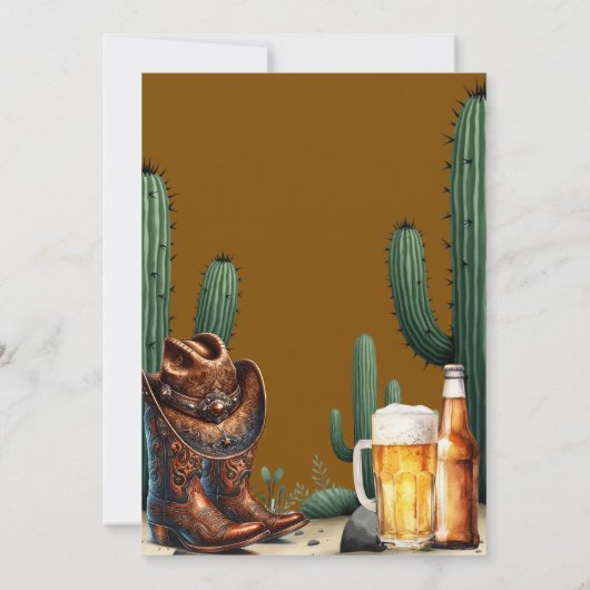 Mexican Cactus Desert Cowboy Spanish Birthday 招待状 (裏面)