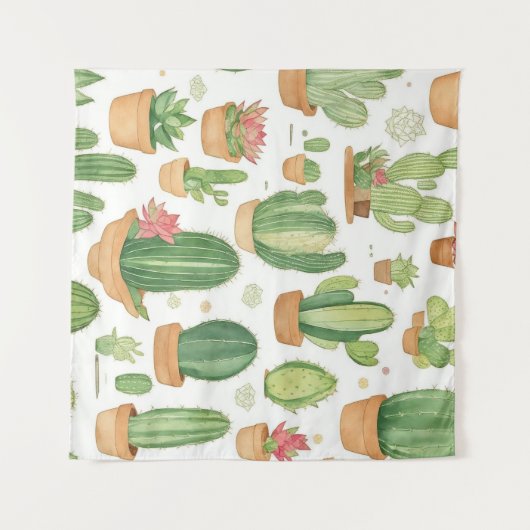 Mexican Cactus Oasis Wallpaper タペストリー (正面(横))