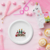 Mexican Calavera Santa Flower Sugar Skull Christma ペーパープレート (パーティー)