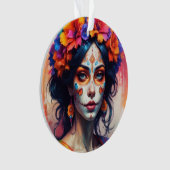 Mexican Catrina watercolor オーナメント (正面)