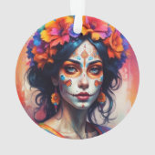 Mexican Catrina watercolor オーナメント (裏面)