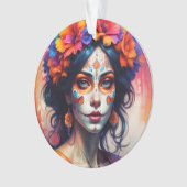 Mexican Catrina watercolor オーナメント (正面)