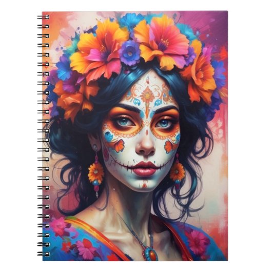 Mexican Catrina watercolor ノートブック (正面)