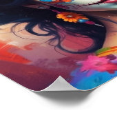 Mexican Catrina watercolor ポスター (角)