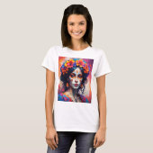Mexican Catrina watercolor Tシャツ (正面フル)