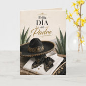 Mexican Charro 父の日 | Feliz Día del Padre カード (黄色い花)