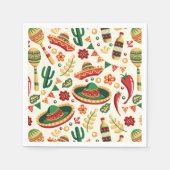 Mexican Cinco De Mayo Pattern  スタンダードカクテルナプキン (正面)