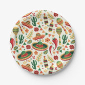 Mexican Cinco De Mayo Pattern  ペーパープレート (正面)