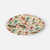 Mexican Cinco De Mayo Pattern  ペーパープレート (アングル)