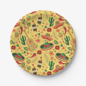 Mexican Cinco De Mayo Pattern  ペーパープレート (正面)