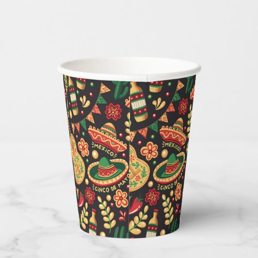 Mexican Cinco De Mayo Pattern  紙コップ (右)
