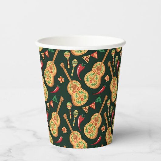 Mexican Cinco De Mayo Pattern  紙コップ (裏面)