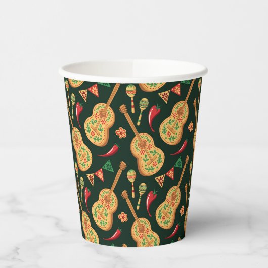 Mexican Cinco De Mayo Pattern  紙コップ (左)