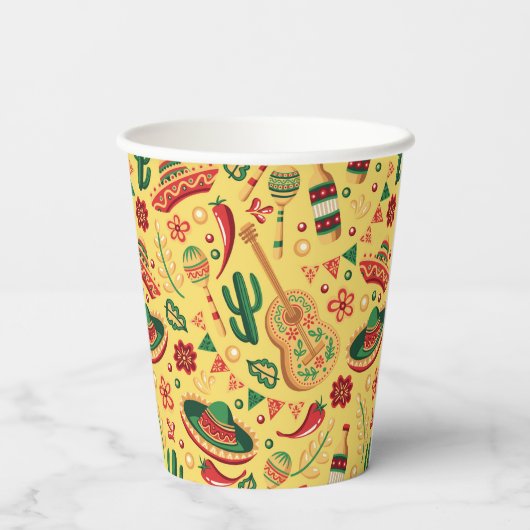 Mexican Cinco De Mayo Pattern  紙コップ (裏面)
