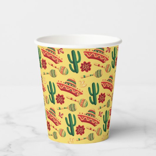 Mexican Cinco De Mayo Pattern 紙コップ (裏面)