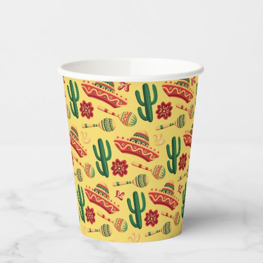 Mexican Cinco De Mayo Pattern  紙コップ (左)