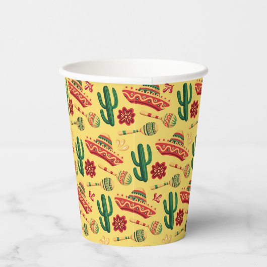 Mexican Cinco De Mayo Pattern  紙コップ (右)