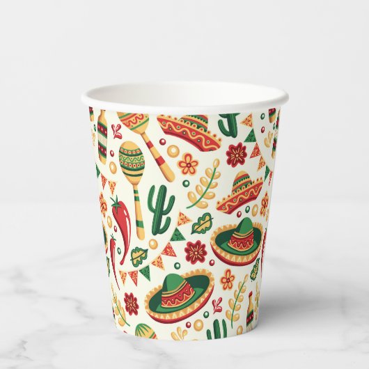 Mexican Cinco De Mayo Pattern  紙コップ (裏面)