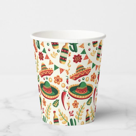 Mexican Cinco De Mayo Pattern  紙コップ (右)