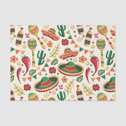 Mexican Cinco De Mayo Pattern  薄葉紙 (正面)