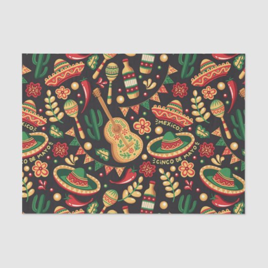 Mexican Cinco De Mayo Pattern  薄葉紙 (正面)