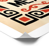 Mexican Culture Poster Stylized Aztec Face - Red ポスター (角)