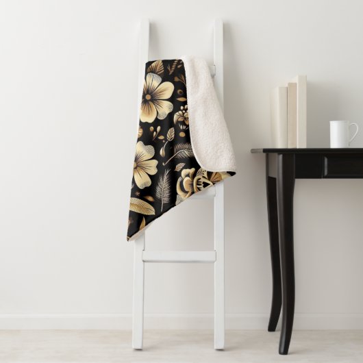 mexican dead and floral black art Poker シェルパブランケット (インサイチュ)