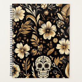 mexican dead and floral black art Poker プランナー手帳