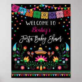 Mexican Fiesta Baby Shower Welcome Poster Decor ポスター
