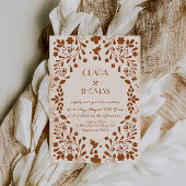 Mexican Fiesta Beige Terracotta Wedding Invitation 招待状