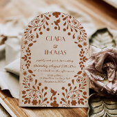 Mexican Fiesta Beige Terracotta Wedding Invitation 招待状