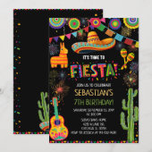 Mexican Fiesta Birthday Party 招待状 (正面/裏面)