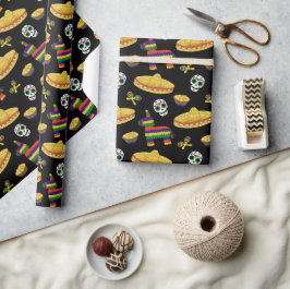 Mexican Fiesta & Día de Muertos Wrapping Paper ラッピングペーパー