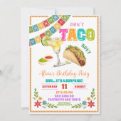 Mexican Fiesta Don't Taco Bout Surprise Birthday 招待状 (正面)