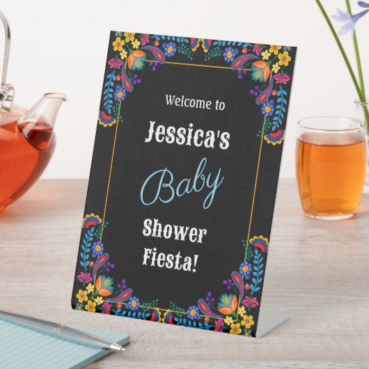 Mexican Fiesta Floral Baby Shower Invitation 台座サイン (インサイチュ)